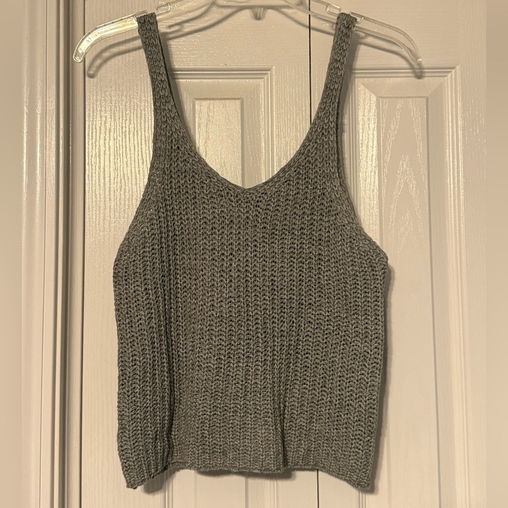 Blue Gray Knit Tank Top